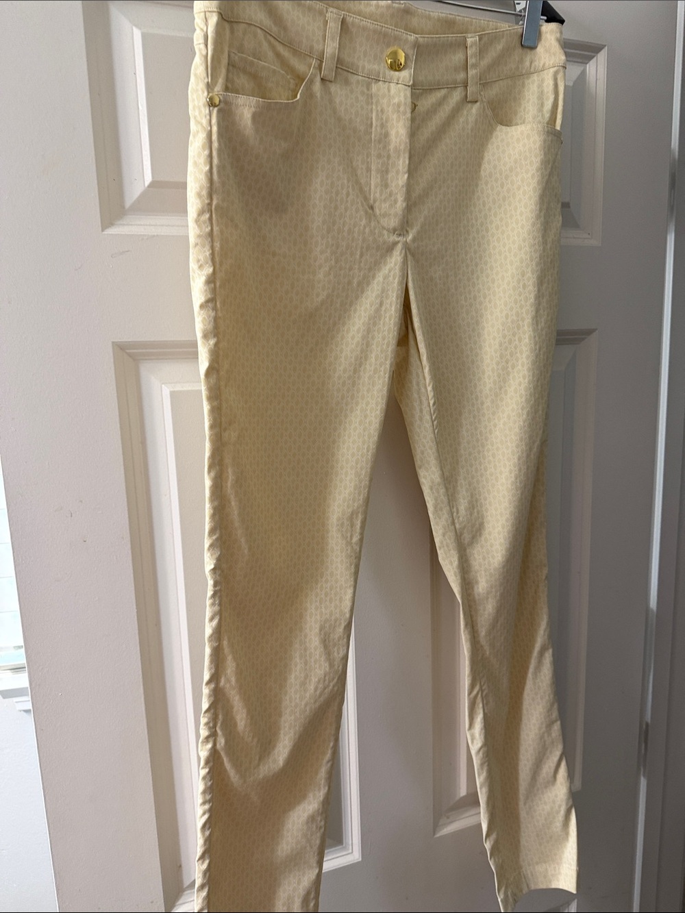 Straight Leg Women's Pants in Pale Yellow